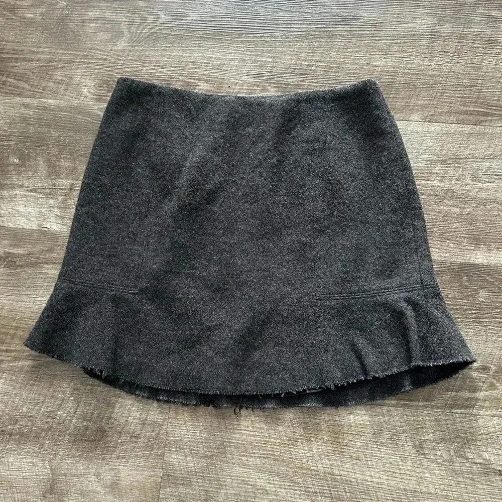 Madewell Size 2 Atelier Skirt Gray Wool Blend High Waist Pleated A Line Flare